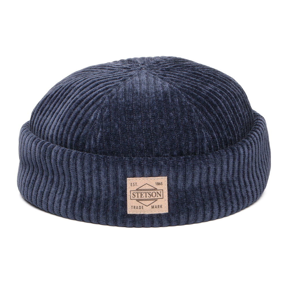 Stetson Jersey Kord Docker Beanie Mütze - Marineblau