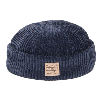 Stetson Jersey Kord Docker Beanie Mütze - Marineblau