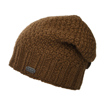 Kusan Button Down Beanie Mütze - Braun