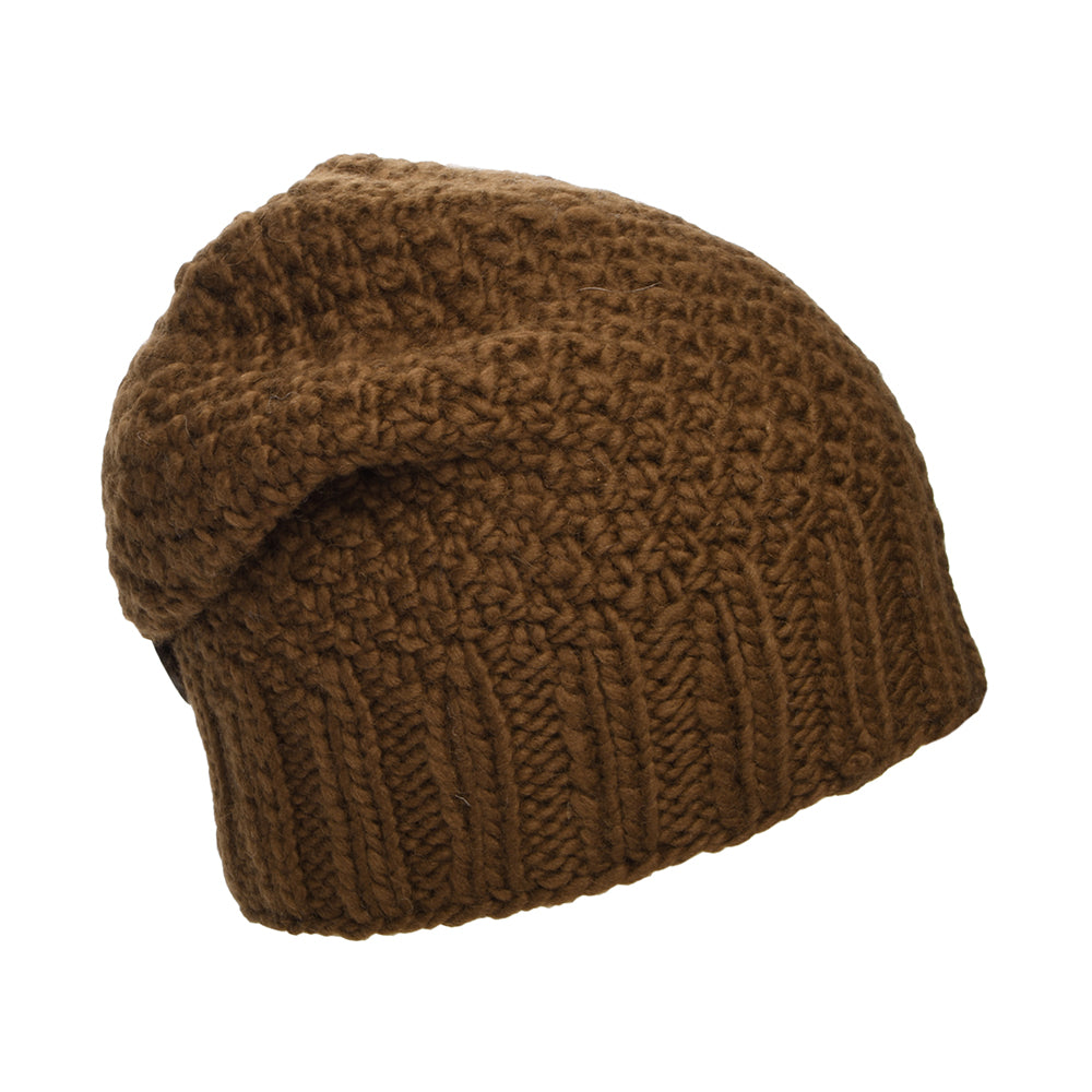 Kusan Button Down Beanie Mütze - Braun