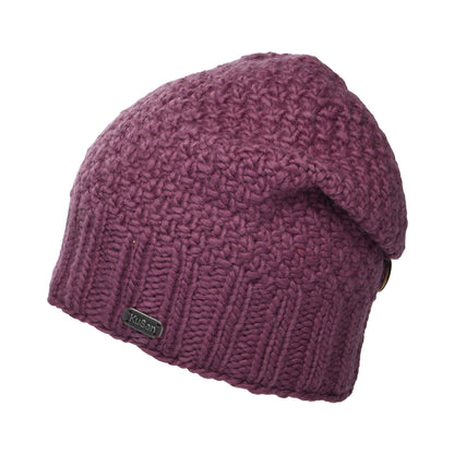 Kusan Button Down Beanie Mütze - Mauve