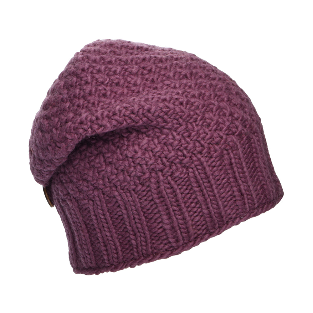 Kusan Button Down Beanie Mütze - Mauve