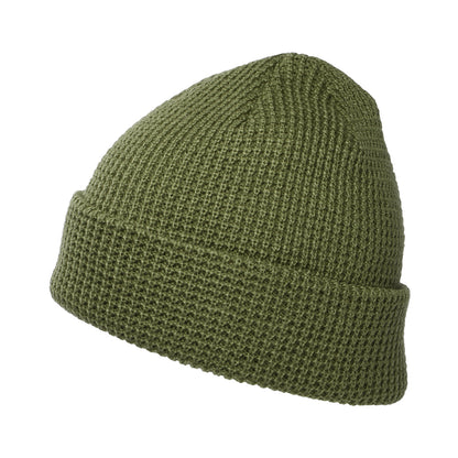 Patagonia Snowdrifter Beanie Mütze und Waffelstrickmuster - Olivgrün