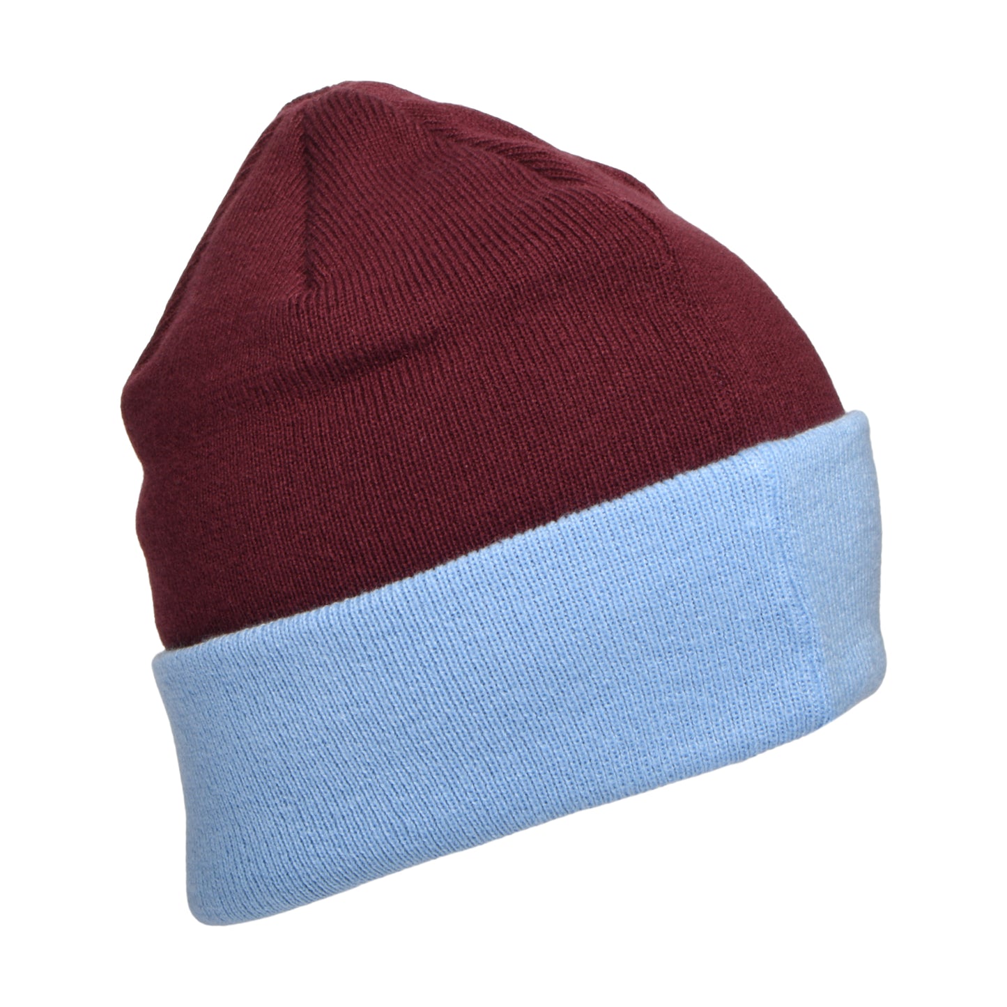 New Era Aston Villa FC Beanie Mütze - Team Cuff Knit - Rotweinfarben-Himmelblau