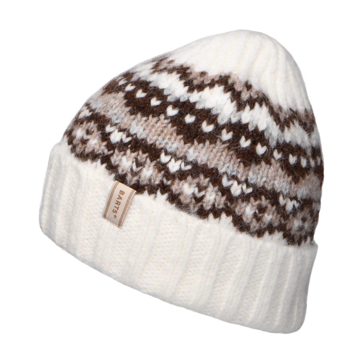 Barts Eimhir Recycled Beanie Mütze - Cremefarben-Braun