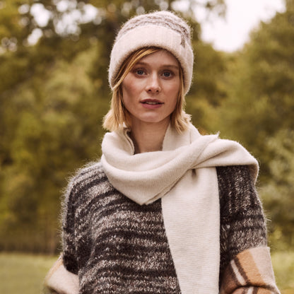Barts Eimhir Recycled Beanie Mütze - Cremefarben-Braun