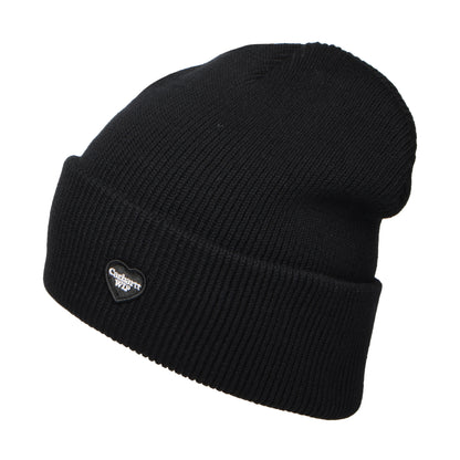 Carhartt WIP Small Heart Beanie Mütze aus organischer Baumwolle - Schwarz