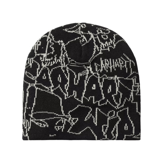 Carhartt WIP Blinkerfluid Beanie Mütze aus Baumwollmischung - Schwarz-Weiß