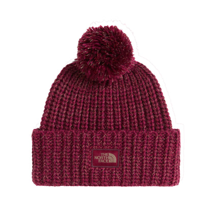 The North Face Cozy Chunky Cabin Bommelmütze - Burgunderrot