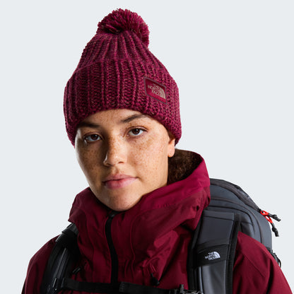 The North Face Cozy Chunky Cabin Bommelmütze - Burgunderrot