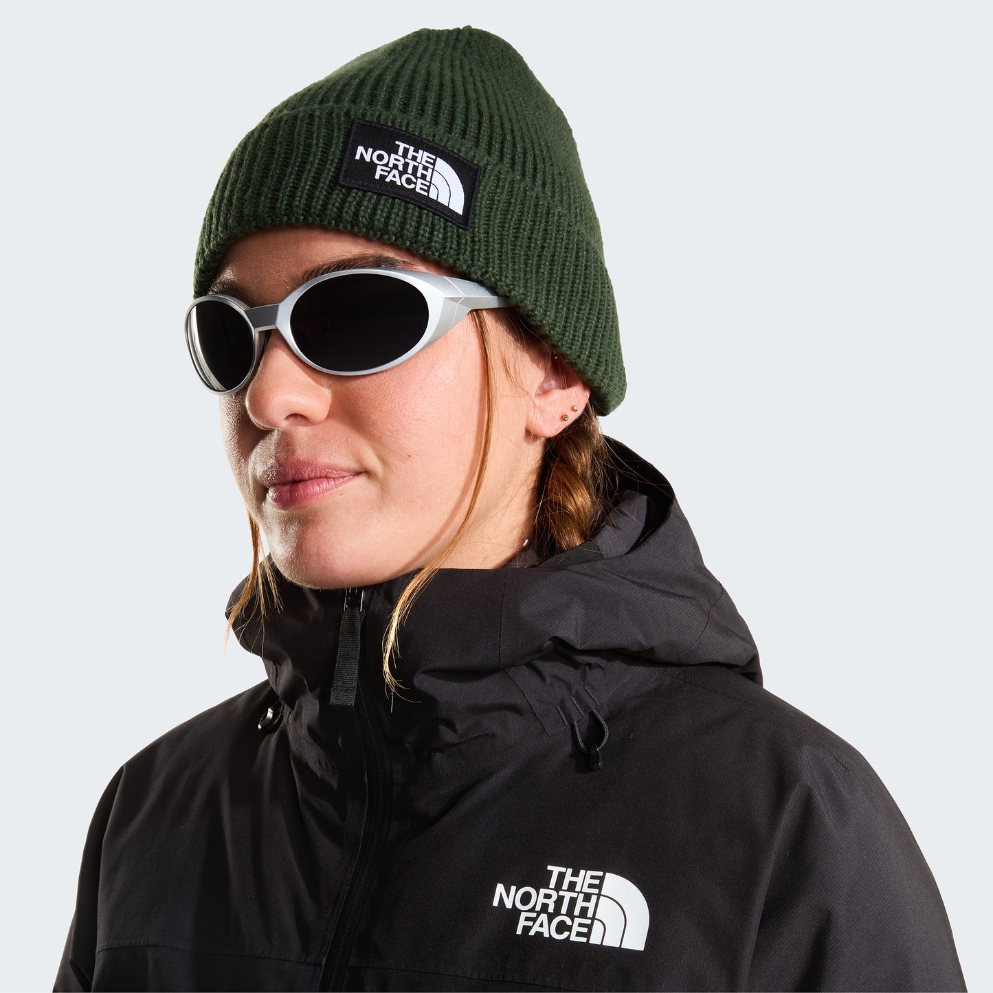 The North Face TNF Logo Box Recycled Beanie Mütze - Flaschengrün