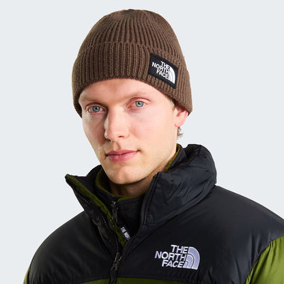 The North Face TNF Logo Box Recycled Beanie Mütze - Rauchbraun