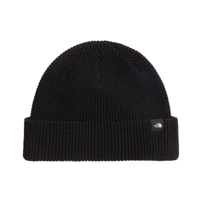 The North Face TNF Fisherman Beanie Mütze und Waffelstrickmuster - Schwarz