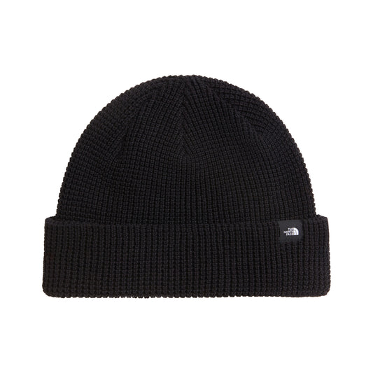 The North Face TNF Fisherman Beanie Mütze und Waffelstrickmuster - Schwarz