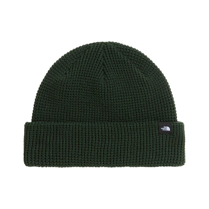 The North Face TNF Fisherman Beanie Mütze und Waffelstrickmuster - Flaschengrün