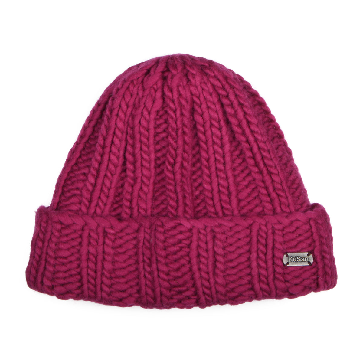 Kusan Turn Up Beanie Mütze Thick Rib - Magenta