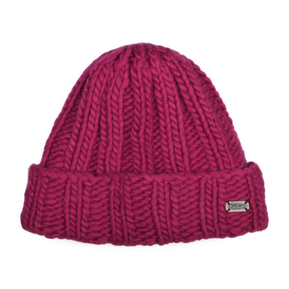 Kusan Turn Up Beanie Mütze Thick Rib - Magenta