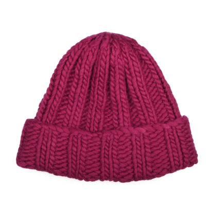 Kusan Turn Up Beanie Mütze Thick Rib - Magenta
