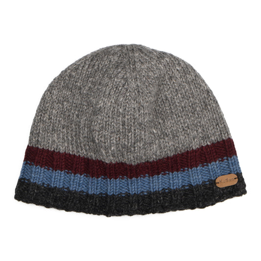 Kusan Hi Rib Beanie Mütze - Grau-Pflaume
