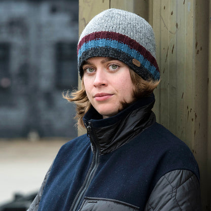 Kusan Hi Rib Beanie Mütze - Grau-Pflaume
