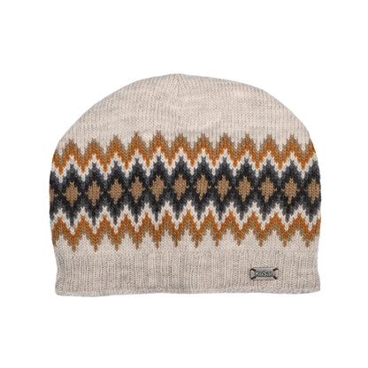 Kusan Button Down Beanie Mütze Diamond - Hellbeige-Multi