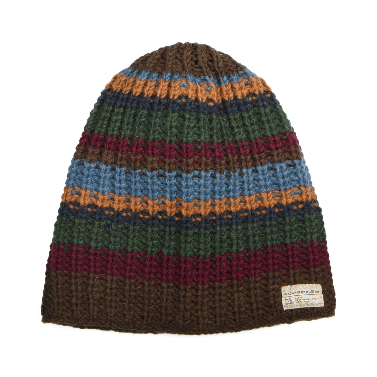 Kusan Cardi Beanie Mütze Floppy - Braun-Grün