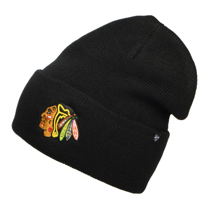 47 Brand Chicago Blackhawks Beanie Mütze - NHL Haymaker Cuff Knit - Schwarz