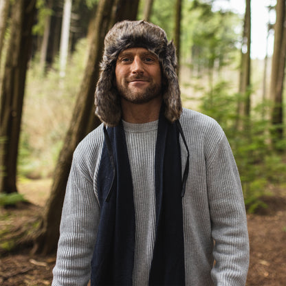 Jaxon & James Verwitterte Webpelz Leder Fliegermütze Großhandel