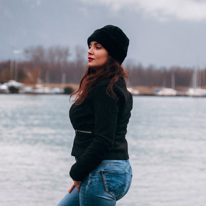 Jaxon & James Pelzmütze Schwarz Großhandel