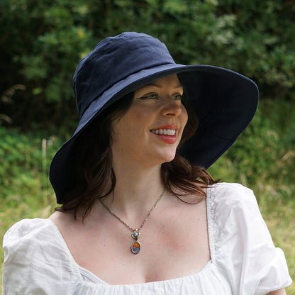 sur la tête Monaco Packbarer Sonnenhut Marineblau Großhandel