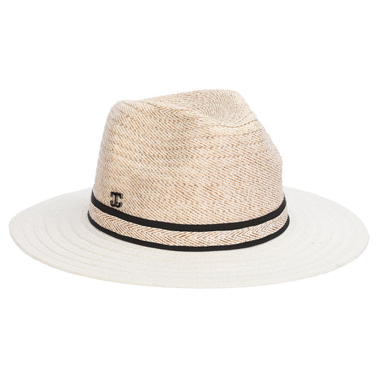 Callanan Bobbi Paper Braid Safari Fedora Hut - Weiß