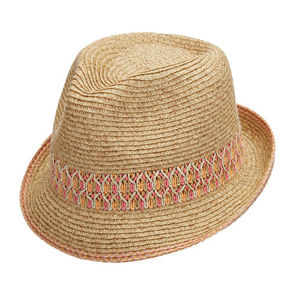 Scala Paper Braid Trilby Hut - Natur-Pink