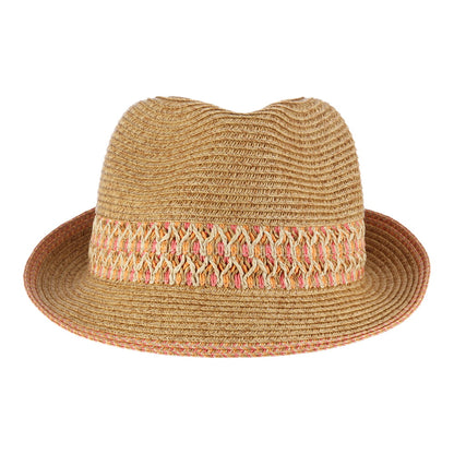 Scala Paper Braid Trilby Hut - Natur-Pink