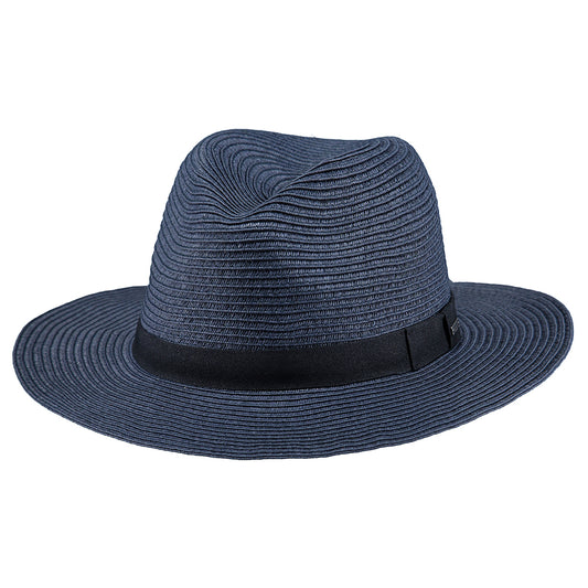 Barts Aveloz Fedora Hut aus Stroh - Marineblau