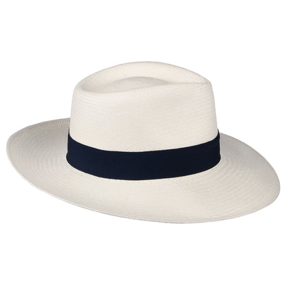 Failsworth Chatsworth Panama Fedora Hut - Perlweiß-Marineblau