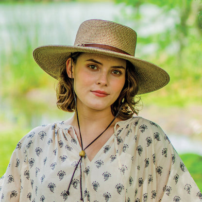 Scala Bruges Kreissäge Hut aus geflochtenem Papier - Braun