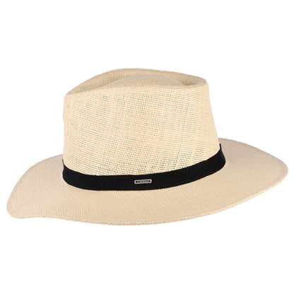 Brixton Carolina Knautschbarer Fedora Hut aus Toyo Stroh - Natur