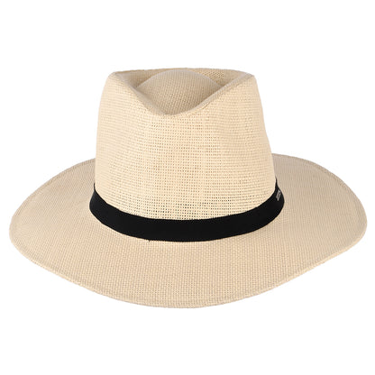 Brixton Carolina Knautschbarer Fedora Hut aus Toyo Stroh - Natur