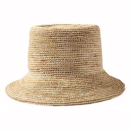 Brixton Ellee Knautschbarer Fischerhut Gehäkelt aus Raffia Stroh - Hellbraun