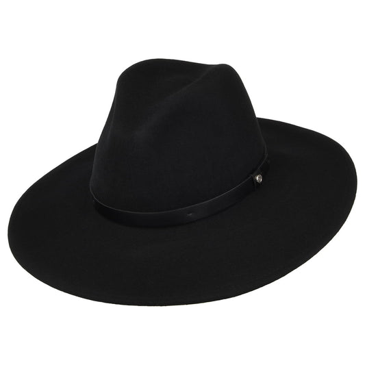 Brixton Layton Weite Krempe Fedora Hut - Schwarz