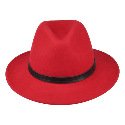 Failsworth Classic Wasserabweisende Fedora Hut aus Wollfilz - Rot