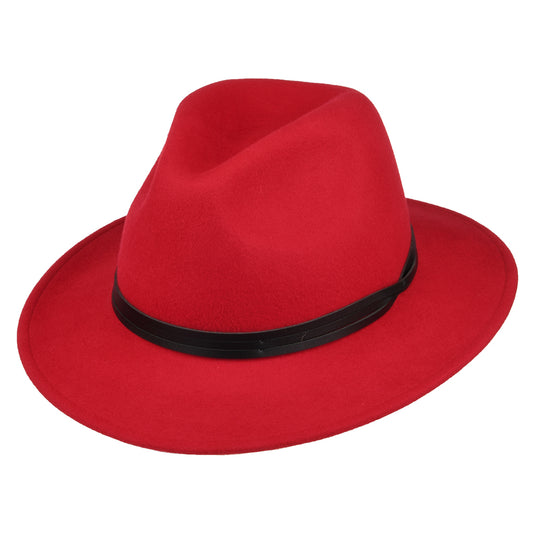 Failsworth Classic Wasserabweisende Fedora Hut aus Wollfilz - Rot