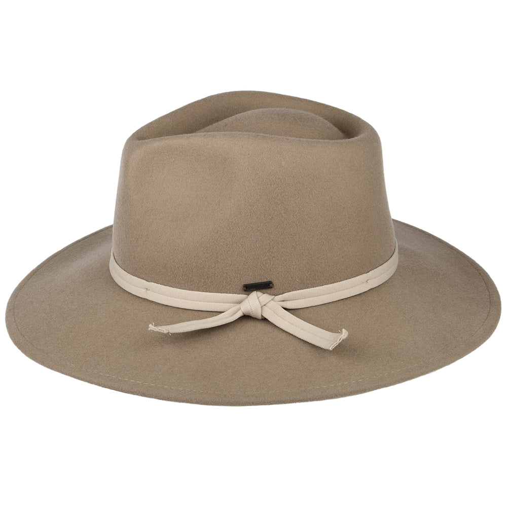 Brixton Joanna Knautschbarer Fedora Hut aus Wollfilz - Kamel-Beige