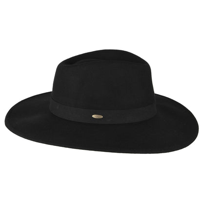 Scala Inaki Safari Fedora Hut aus Wollfilz - Schwarz