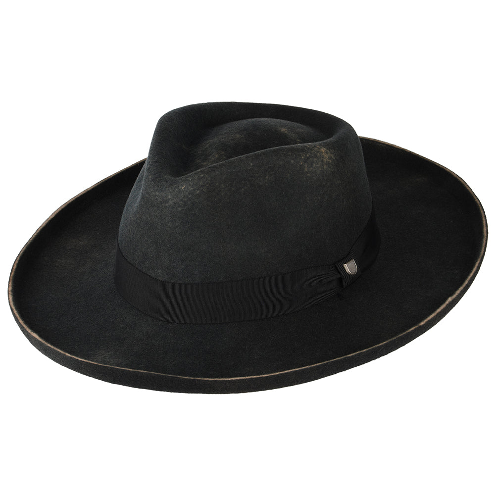 Brixton Victoria Fedora Hut aus Wollfilz - Verwaschenes Schwarz