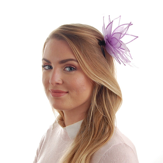 Failsworth Lily Clip-On Fascinator aus Organza - Fliederfarben