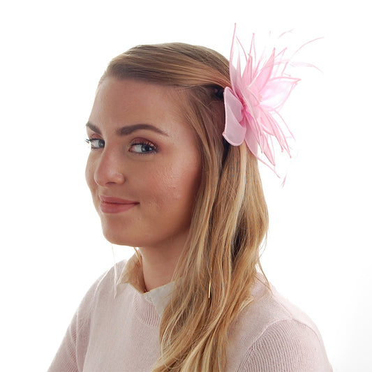 Failsworth Lily Clip-On Fascinator aus Organza - Hellrosa