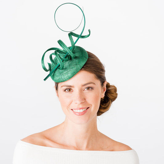 Failsworth Viola Pillbox Fascinator - Smaragdgrün