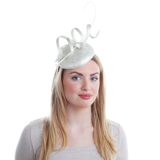 Failsworth Viola Pillbox Fascinator - Elfenbein-Silber