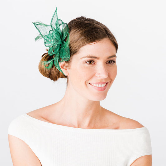 Failsworth Wendy Clip-On Blumen Fascinator - Smaragdgrün